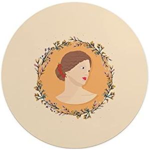 Questo Casa, Ronde digitaal bedrukte muismat, antislip onderkant, voor kantoor en thuis, diameter: 22 cm