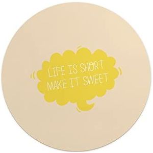 Questo Casa, Ronde digitaal bedrukte muismat, antislip onderkant, voor kantoor en thuis, diameter: 22 cm