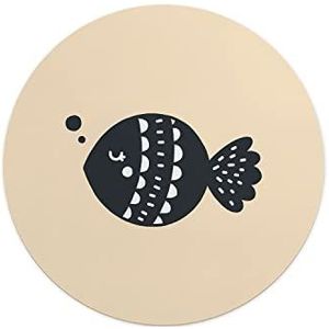 Questo Casa, Ronde digitaal bedrukte muismat, antislip onderkant, voor kantoor en thuis, diameter: 22 cm
