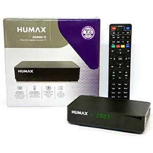 Humax 9-00142 DVB-T2 HD-2022T2 Digimax T2 digitale terrestrische decoder met 2-in-1 afstandsbediening voor tv-bediening