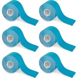 Nasara - Kinesio Tape - Blauw - 6 Stuks - Huidvriendelijk - Sporttape