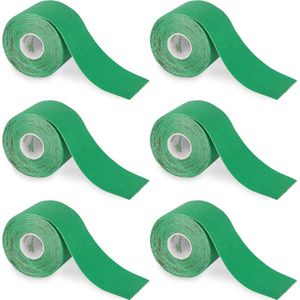 Nasara - Kinesio Tape - Groen - 6 Stuks - Huidvriendelijk - Sporttape