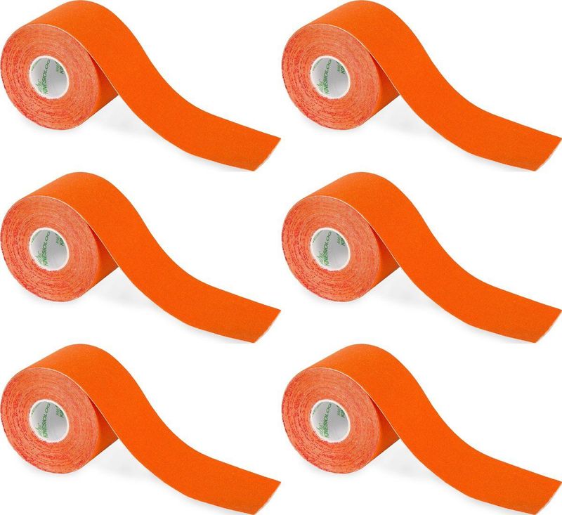 Nasara - Kinesio Tape - Oranje - Set van 6 Rollen