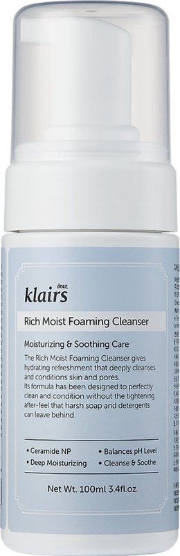 Dear, Klairs - Rich Moist Foaming Cleanser - 100ml - Hypoallergene Gezichtsreiniger