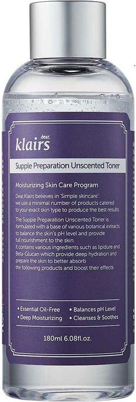 Klairs - Supple Preparation Unscented Toner - 180 ml - Gezichtstoner