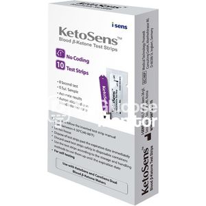 KetoSens - Bloed Ketonen Teststrips - 10 Stuks - Voor CareSens Dual Meter