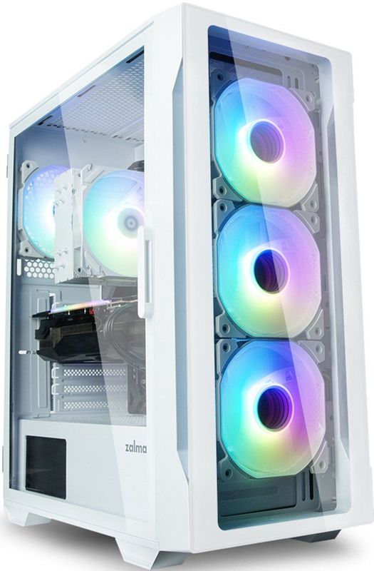 Zalman - I3 Neo TG - Mid Tower PC-behuizing - Wit - RGB Ventilator x4