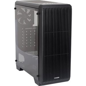 Zalman S2 - ATX Midi Tower PC Case, Pre-installed: 120mm black fan (achter), ventilatie opening voorzijde voor efficiente koeling, -acryl window (links)
