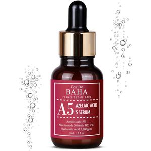 Cos de BAHA Azelaic Acid 5% Facial Serum with Niacinamide - Fast Rosacea Skin Care Product + Reduce Cystic Acne Scar + Redness Relief Face + Pimple Pigmentation Blackhead, 1 Fl Oz (30ml) (5% Azelaic Acid) - Cos de BAHA