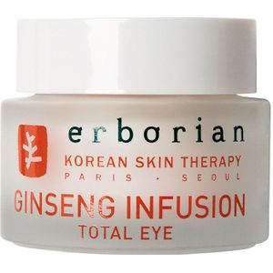 Erborian - Ginseng Infusion Total Eye – oogcrème tegen kringen onder de ogen – bestrijdt rimpels en rimpels – verzorging van het Koreaanse gezicht – 15 ml