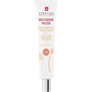 Erborian BB Cream met ginseng – dekkende foundation voor imperfecties en primer met ""babyhuid"" effect – Koreaanse cosmetica 5-in-1 voor het gezicht met SPF 20, nude, 15 ml