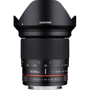 Samyang 20mm - F1.8 ED AS UMC - Geschikt voor Canon Systeemcamera's