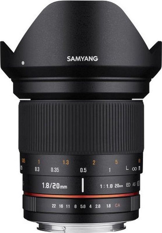 Samyang - 20mm F1.8 ED AS UMC - Ultragroothoekobjectief - Zwart - Glas