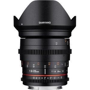 SAMYANG 13020T1.9M 20mm T1.9 VDSLR ED AS UMC Lens - Zwart - Handmatig Focusserend