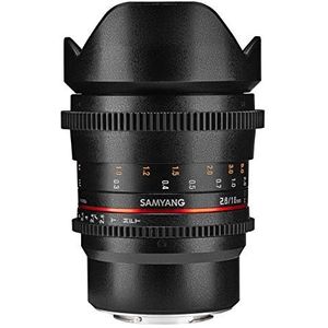 Samyang SA1314 VDSLR lens T2.6 ED AS UMC II voor MFT (Micro 4/3) (handmatige focus, UMC anti-reflectie) zwart met afneembare lenskap