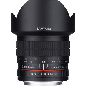 Samyang 10mm 1:2,8 ED AS NCS CS supergroothoeklens, Sony Alpha, zwart, Sony-A
