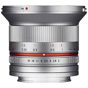 Samyang 12/2,0 Lens APS-C Sony E handmatige focus fotoobjectief, groothoeklens zilver