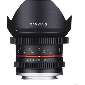 Samyang - 12mm T2.2 NCS VDSLR - Ultra Groothoekobjectief - Zwart