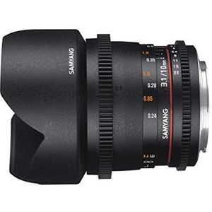 SAMYANG 13010T3.1M 10mm T3.1 VDSLR ED AS NCS II lens voor Micro Four Thirds, zwart