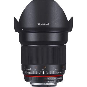 Samyang 16mm f/2 ED AS UMC CS, Canon EF (Canon EF-S, APS-C / DX), Objectief, Zwart