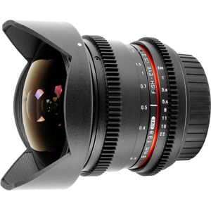 Samyang 8mm T3.8 UMC Visoog VDSLR CSII Micro 4/3 (Micro Vier Derde, Micro Vier Derde), Objectief, Zwart