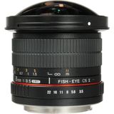 Samyang 8mm f/3.5 Asph IF MC Fisheye CSII DH, Canon EF (Canon EF-S, APS-C / DX), Objectief, Zwart