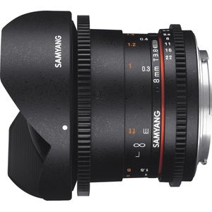Samyang - V-DSLR 8mm T/3.8 UMC Fish-Eye CS II - Objectief - Zwart