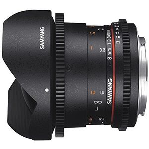 Samyang lens V-DSLR 8mm T/3,8 UMC Fish-Eye CS Ii voor Sony A, zwart