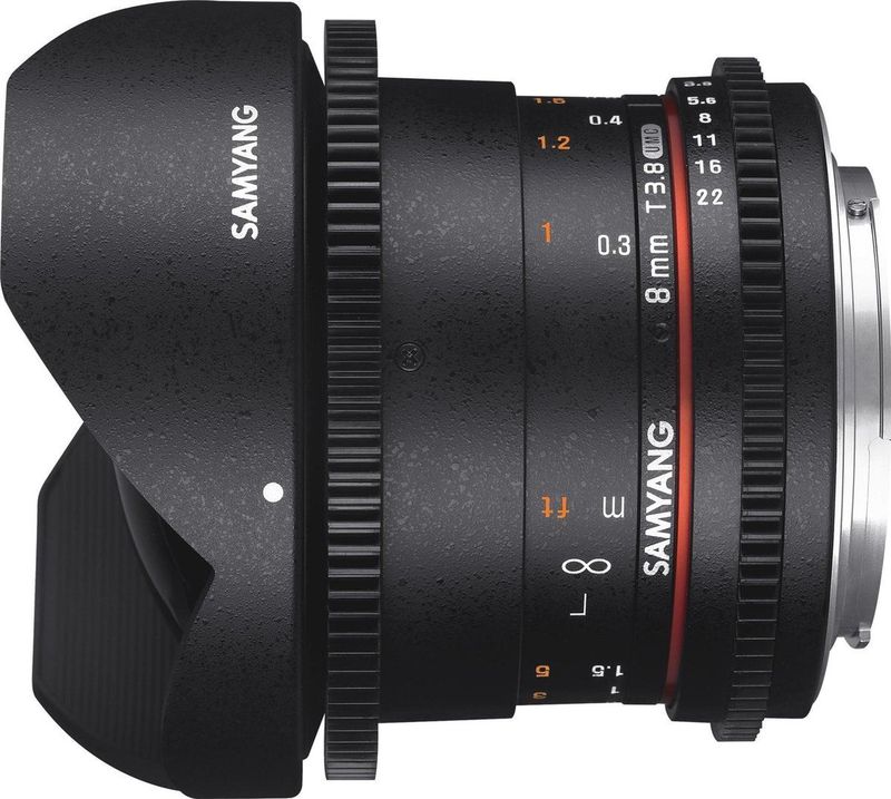 Samyang - V-DSLR 8mm T/3.8 UMC Fish-Eye CS II - Objectief - Zwart