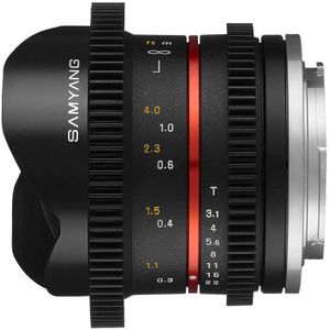 SAMYANG 7696 14008T3.1F T3.1 Cine UMC FISH-EYE II lens voor aansluiting Fuji X (8mm)