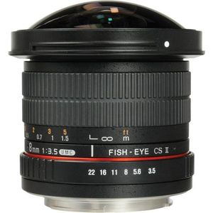 Samyang F1121904101 DSLR lens voor Pentax (vaste brandpuntsafstand 8 mm, diafragma f/3.5-22 UMC, Fisheye CSII) zwart