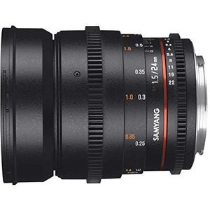 Samyang - 13024T1.5S - Videolens - Zwart - 24mm T1.5 - Handmatig Focusserend