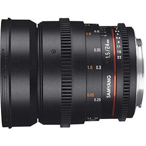 Samyang T1.5 VDSLR ED AS IF UMC II SLR brede lens, zwart, 24 mm SLR brede lens zwart