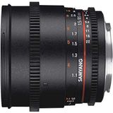 Samyang 85 mm T1.5 VDSLR AS IF UMC II SLR Zwart Lens (SLR, 9/7, 4ft, Fujifilm X, Handmatig, 3.3