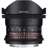 Samyang 12mm T3.1 VDSLR ED AS NCS fisheye Fujifilm X-mount objectief