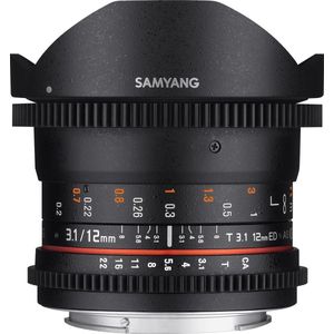 Samyang 12mm T3.1 VDSLR ED AS NCS - Fisheye Objectief - Fujifilm X-mount