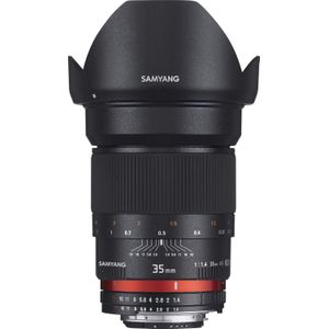 Samyang 35/1,4 lens DSLR Sony E handmatige focus fotolens, groothoeklens zwart