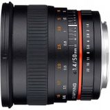 Samyang 50mm f/1.4 - Nikon F (Nikon F, Volledig formaat), Objectief, Zwart