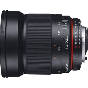 Samyang 24/1,4 lens DSLR Canon EF handmatige focus fotolens, groothoeklens zwart