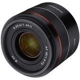 Samyang 22803 Portret Vaste Brandpuntsautofocus Full-Formaat Lens Voor Sony Alpha Spiegelloze Systeemcamera's, APS-C Camera's Met Sony E Mount, FE Mount, AF 45 mm/F1.8, 6.2 x 6.2 x 5.8 cm, Zwart