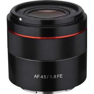 Samyang 22803 Portret Vaste Brandpuntsautofocus Full-Formaat Lens Voor Sony Alpha Spiegelloze Systeemcamera's, APS-C Camera's Met Sony E Mount, FE Mount, AF 45 mm/F1.8, 6.2 x 6.2 x 5.8 cm, Zwart