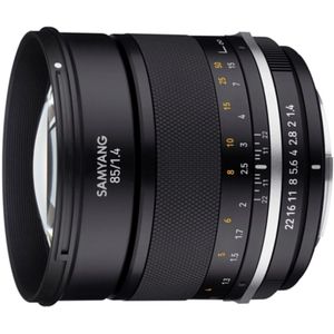 Samyang MF 85 mm F1,4 MK2 Canon EF - portretlens, handmatige focus voor volledig formaat en vaste brandpuntsafstand APS-C Canon EF Mount, 2e generatie voor Canon EOS 7D Mark II, EOS 5D Mark