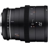 Samyang - VDSLR MK2 24 mm - Lens - Voor Fuji - F/1.5 - Compact