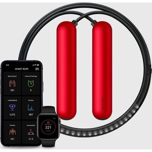 SmartRope LED Rood - Springtouw met Mobiele app - Fitness springtouw - Maat M