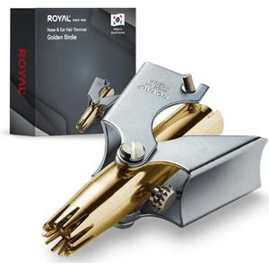 [Made in Korea] ROYAL neus- en oortondeuse voor mannen, handmatig, batterijvrij, waterdicht, roestvrij staal, pijnloos met twaalf tweesnijdende messen, gepatenteerd mechanisme (goud)