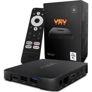 YAY GO Android TV HIGH-END 4K UHD Streaming Box Android 10.0 en Chromecast geïntegreerd - (Chromecast, HDMI, Netflix (4K), Prime Video (4K), Disney+ (4K))