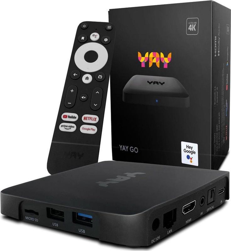YAY GO 4K UHD Android TV Mediaspeler - Netflix 4K