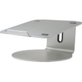 POUT - EYES4 Aluminium Laptopstandaard,  Ergonomisch ontwerp voor een goede houding, 360° draaibare basis, met anti-slip rubberen vlekken, Zilver
