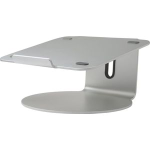 POUT - EYES4 Aluminium Laptopstandaard,  Ergonomisch ontwerp voor een goede houding, 360° draaibare basis, met anti-slip rubberen vlekken, Zilver