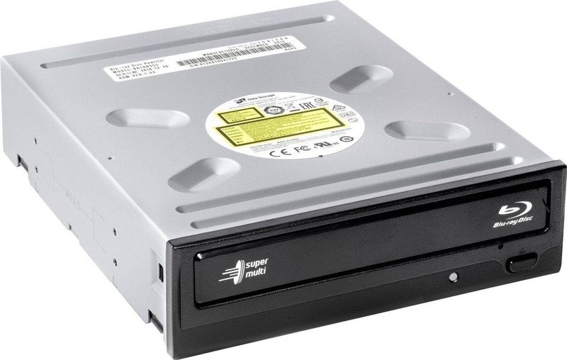 Hitachi-LG BH16 Internal Blu-Ray Drive, BD BD-R BDXL DVD-RW CD-RW ROM Player/Writer for Desktop PC, Windows 10 Compatible, 16x Write Speed, Software Included - Black (Bulk Version)